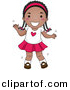 Cartoon Vector Clipart of a Happy Young Black Girl Dancing by BNP Design Studio