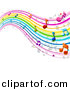 Vector Clipart of a Rainbow Waves with Music Notes - Background DesignRainbow Waves with Music Notes - Background Design by BNP Design Studio